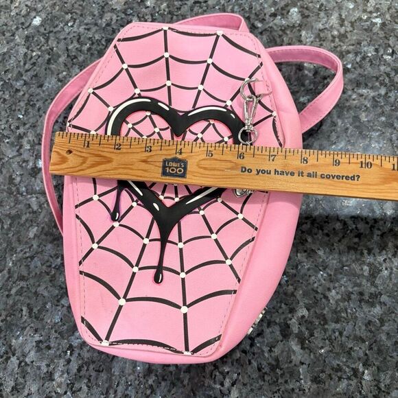 Monster High Pink Spiderweb Heart Backpack & Wallet Set – Gothic Punk Alternativ - Picture 8 of 12